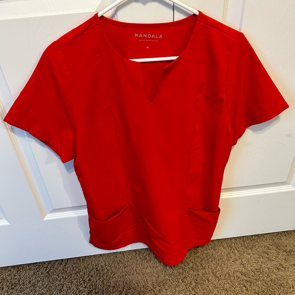 Mandala red Womens scrub set size medium